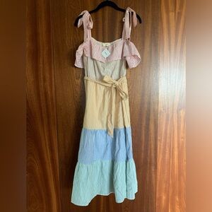 Momni Striped Maxi Cotton Dress Sleeveless size Med (new)